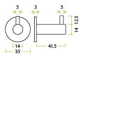 Zoo Hardware ZAS75-PCB Wall Mounted Coat Hook With Rose