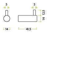 Zoo Hardware ZAS76-PCB Wall Mounted Coat Hook - Without Rose