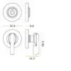 Zoo Hardware Disabled Turn and HEX Release with Indicator on 52mm rose- Push On Cover - 5mm spindle - Grade 304 ZCS006ISS-HEX