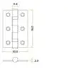 Zoo Hardware ZHSS232PCB Stainless Steel Door Hinge 3