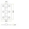 Zoo Hardware ZHSS232PCB Stainless Steel Door Hinge 3
