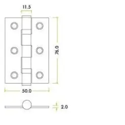 Zoo Hardware ZHSS232PCB Stainless Steel Door Hinge 3