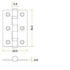 Zoo Hardware ZHSS232-TRG Hinges - Ball Bearing 76mm x 50mm x 2mm Square Corner - Tuscan Rose Gold