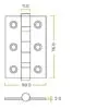 Zoo Hardware ZHSS232 Grade 7 Fire Door Hinge 76x50x2mm Satin Stainless Steel