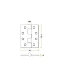 Zoo Hardware ZHSS243-ETB Grade 13 Hinges - Ball Bearing 102mm x 76mm x 3mm Square Corner - PVD Etna Bronze-E Coated Coffee