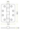 Zoo Hardware ZHSS243R-TRG Grade 13 Hinges - Ball Bearing 102mm x 76mm x 3mm Radius Corner - Tuscan Rose Gold
