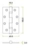Zoo Hardware ZHSS63MB Slim Knuckle Bearing Hinge Stainless Steel - Grade 201 - 102 x 63 x 2.5mm - Matt Black