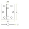 Zoo Hardware ZHSS7667S-ETB Grade 11 Hinges - Ball Bearing 76mm x 67mm x 2.5mm Square Corner - Etna Bronze