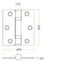 Zoo Hardware ZHSS7667S-PVDBZ Grade 11 Hinges - Ball Bearing 76mm x 67mm x 2.5mm Square Corner - PVD Bronze