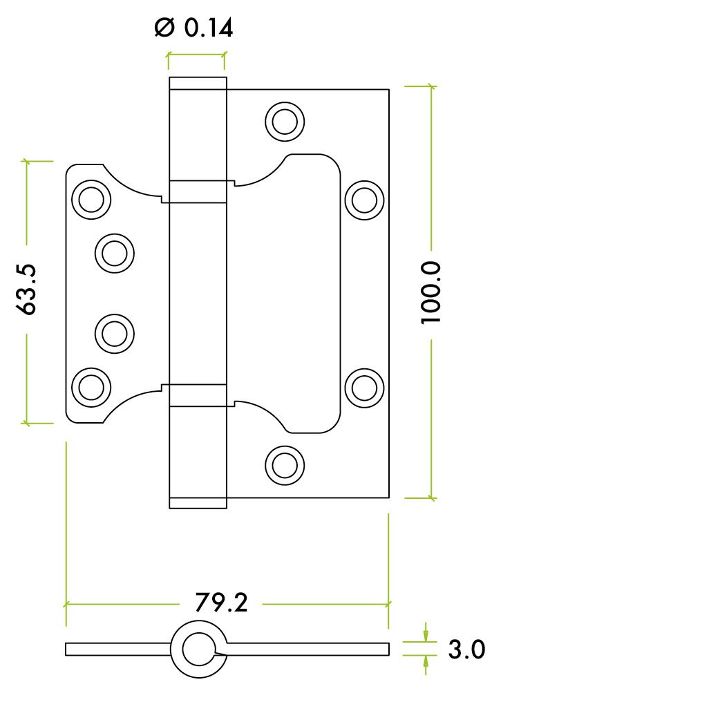 Zoo Hardware Flush / Interleaf Hinge Pair - CE/UKCA - Grade 11 - Powder Coat White ZHSSFH-243S-PCW