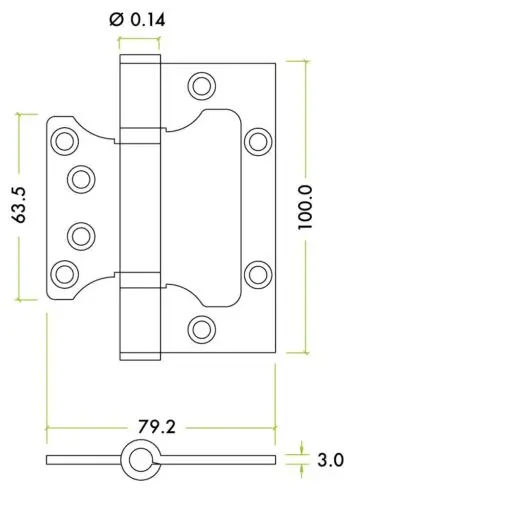Zoo Hardware Flush / Interleaf Hinge Pair - CE/UKCA - Grade 11 - Matt Black ZHSSFH-243S-MB