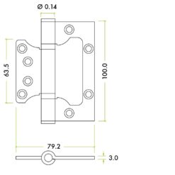 Zoo Hardware Flush / Interleaf Hinge Pair - CE/UKCA - Grade 11- Polished Stainless Steel ZHSSFH-243S-P