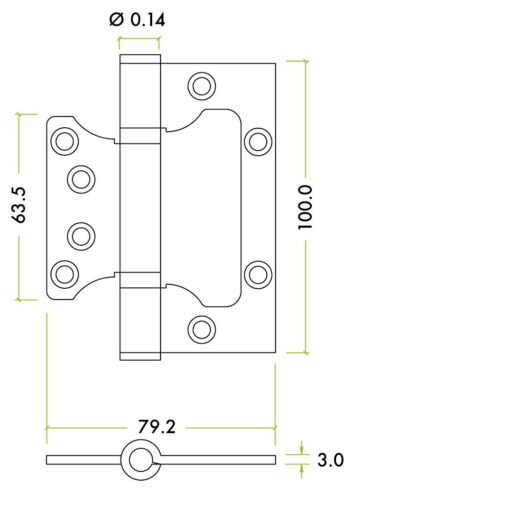 Zoo Hardware Flush / Interleaf Hinge Pair - CE/UKCA - Grade 11- Polished Stainless Steel ZHSSFH-243S-P
