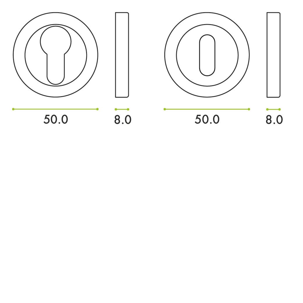 Zoo Hardware ZPA001-SC Escutcheon Euro Profile (50mm Dia.) Satin Chrome