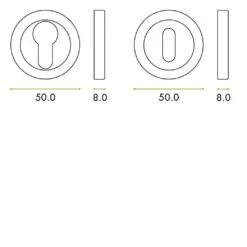 Zoo Hardware ZPA002-CP Escutcheon Standard Profile (50mm Dia.) Polished Chrome