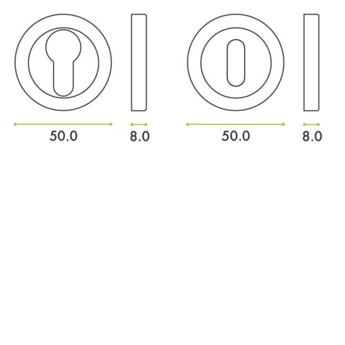 Zoo Hardware ZPA001-CP Escutcheon Euro Profile (50mm Dia.) Polished Chrome