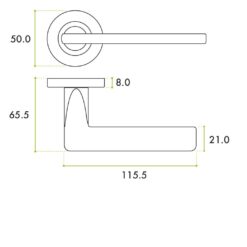 Zoo Hardware ZPA010-SC Leon Door Handle on Rose Satin Chrome