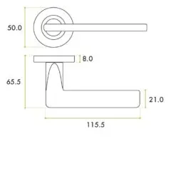 Zoo Hardware ZPA010-MB Leon Door Handle on Rose Black