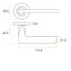 Zoo Hardware ZPA010-CP Leon Door Handle on Rose Polished Chrome