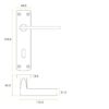 Zoo Hardware ZPA011-SC Leon Door Handle on Lock Backplate Satin Chrome