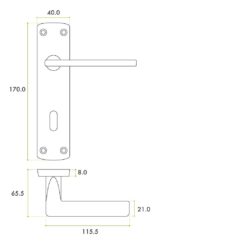 Zoo Hardware ZPA011-MB Leon Door Handle on Lock Backplate Black