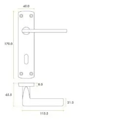 Zoo Hardware ZPA011-CP Leon Door Handle on Lock Backplate Polished Chrome