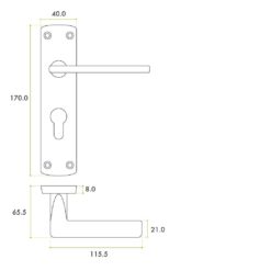 Zoo Hardware ZPA011EP-SC Leon Door Handle on Euro Backplate Satin Chrome