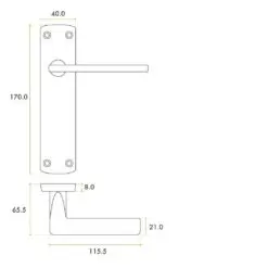 Zoo Hardware ZPA012-SC Leon Door Handle on Latch Backplate Satin Chrome