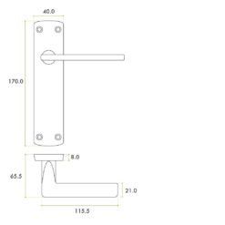 Zoo Hardware ZPA012-MB Leon Door Handle on Latch Backplate Black