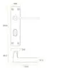 Zoo Hardware ZPA013-SC Leon Door Handle on Bathroom Backplate Satin Chrome
