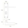 Zoo Hardware ZPA013-CP Leon Door Handle on Bathroom Backplate Polished Chrome
