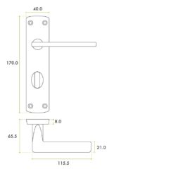 Zoo Hardware ZPA013-CP Leon Door Handle on Bathroom Backplate Polished Chrome