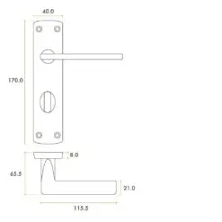 Zoo Hardware ZPA013-CP Leon Door Handle on Bathroom Backplate Polished Chrome