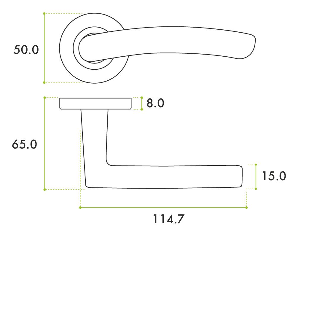 Zoo Hardware ZPA020-CP Santiago Door Handle on Rose Polished Chrome