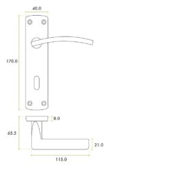 Zoo Hardware ZPA031-CP Toledo Door Handle on Lock Backplate Polished Chrome