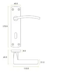 Zoo Hardware ZPA031-CP Toledo Door Handle on Lock Backplate Polished Chrome