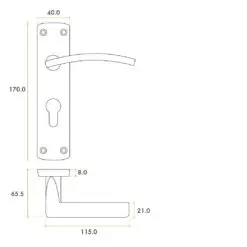 Zoo Hardware ZPA031EP-MB Toledo Door Handle on Euro Backplate Black