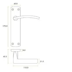 Zoo Hardware ZPA032-SC Toledo Door Handle on Latch Backplate Satin Chrome