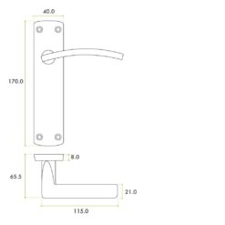 Zoo Hardware ZPA032-CP Toledo Door Handle on Latch Backplate Polished Chrome