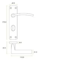 Zoo Hardware ZPA033-SC Toledo Door Handle on Bathroom Backplate Satin Chrome