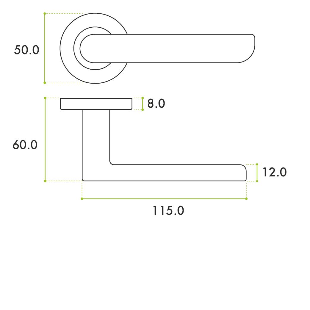 Zoo Hardware ZPA040-MB Valencia Door Handle on Rose Black