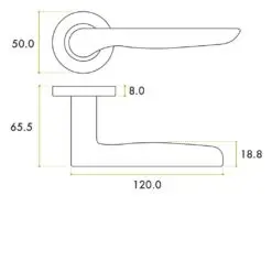 Zoo Hardware ZPA080-SC Vigo Door Handle on Rose Satin Chrome