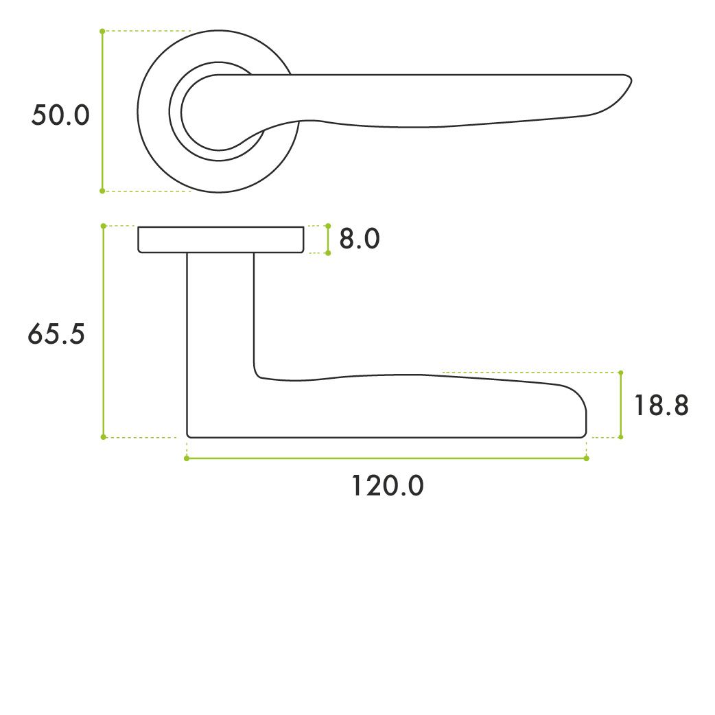 Zoo Hardware ZPA080-SC Vigo Door Handle on Rose Satin Chrome