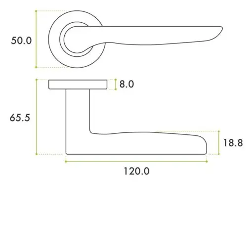 Zoo Hardware ZPA080-MB Vigo Door Handle on Rose Black