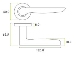 Zoo Hardware ZPA080-CP Vigo Door Handle on Rose Polished Chrome