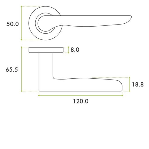 Zoo Hardware ZPA080-CP Vigo Door Handle on Rose Polished Chrome