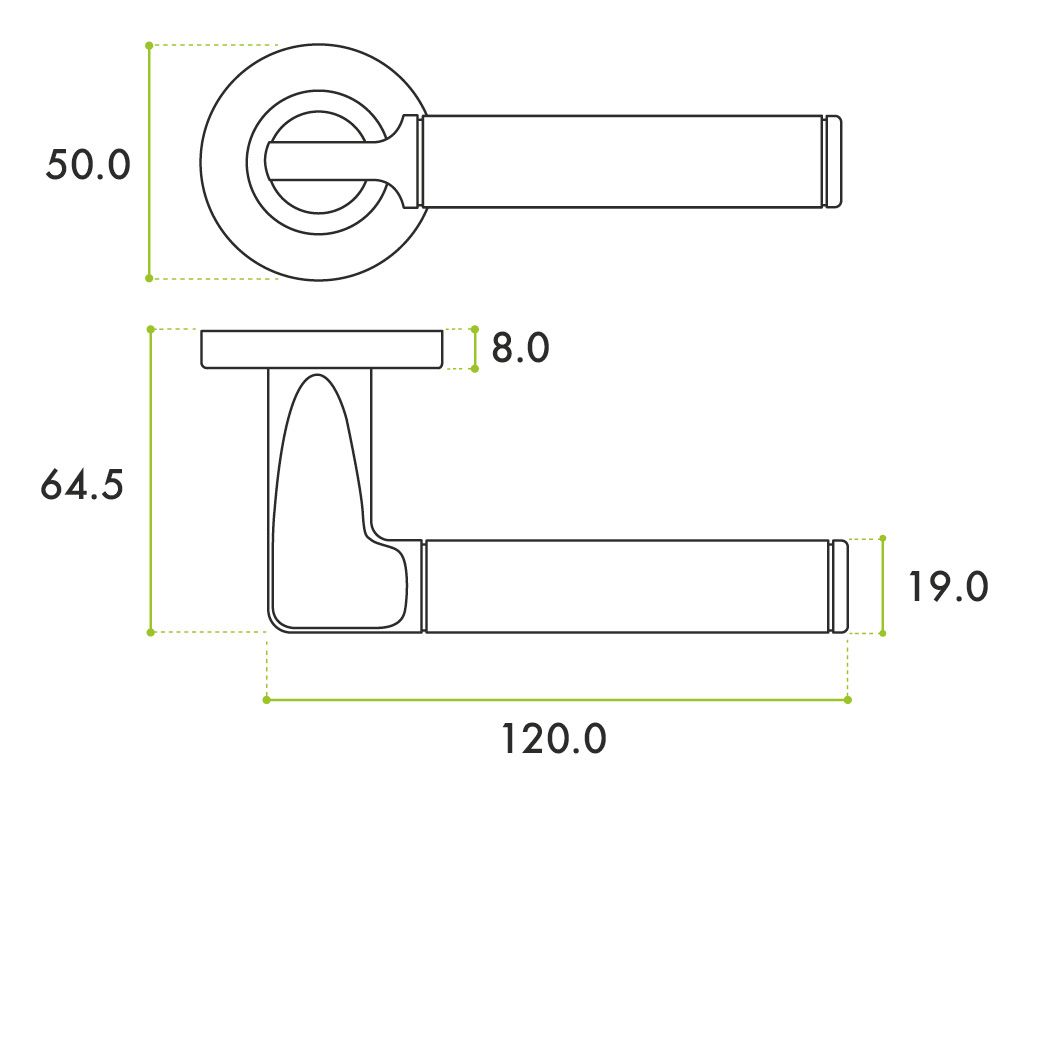 Zoo Hardware ZPA090-SC Bilbao Door Handle on Rose Satin Chrome