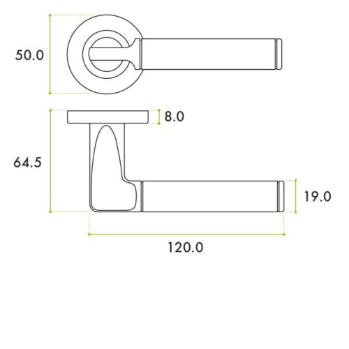 Zoo Hardware ZPA090-CP Bilbao Door Handle on Rose Polished Chrome
