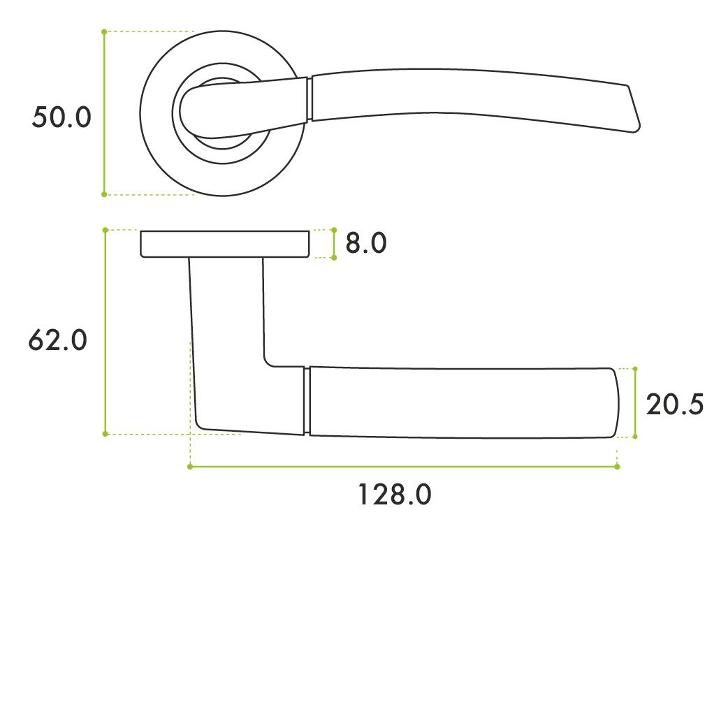 Zoo Hardware ZPA100-SC Andorra Door Handle on Rose Satin Chrome