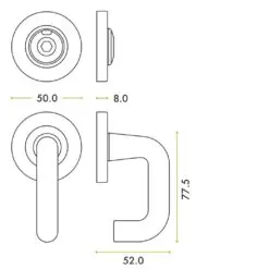 Zoo Hardware Disabled RTD Turn and HEX Release with Indicator on 52mm rose- Screw On Cover - 5mm spindle - Grade 304 ZPS007ISS-HEX